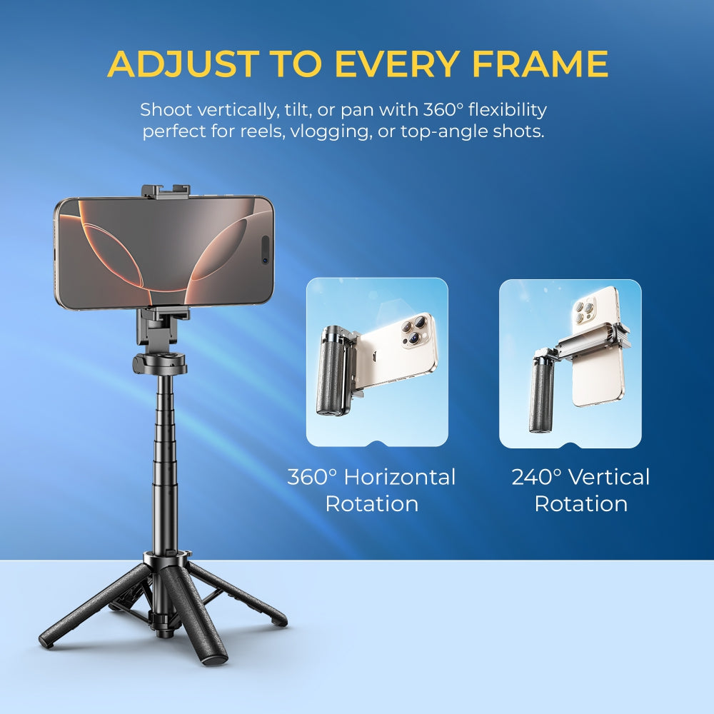 DIGITEK TRIPOD DTR 460 SS, EXTENDABLE SELFIE STICK TRIPOD WITH WIRELESS REMOTE