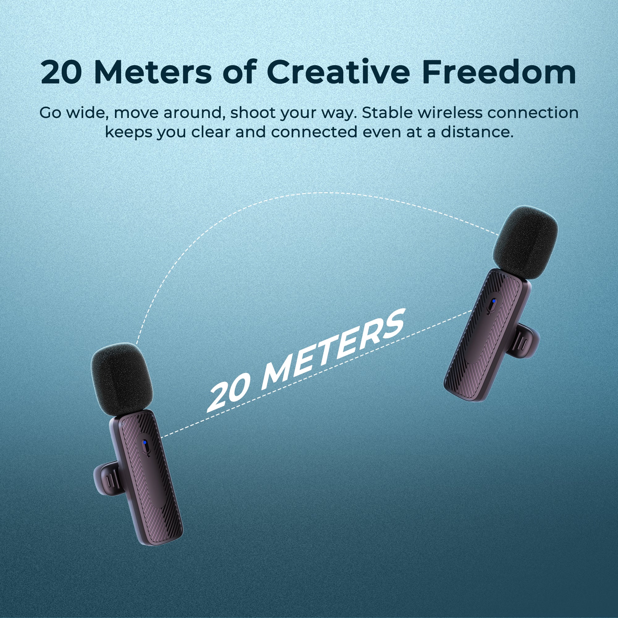 جهاز استقبال Digitek (DWM-009 PRO) بتردد 2.4 جيجاهرتز مزود بموصل Lightning وميكروفونين مزدوجين، متوافق مع سلسلة هواتف iPhone X/11/12/13/14