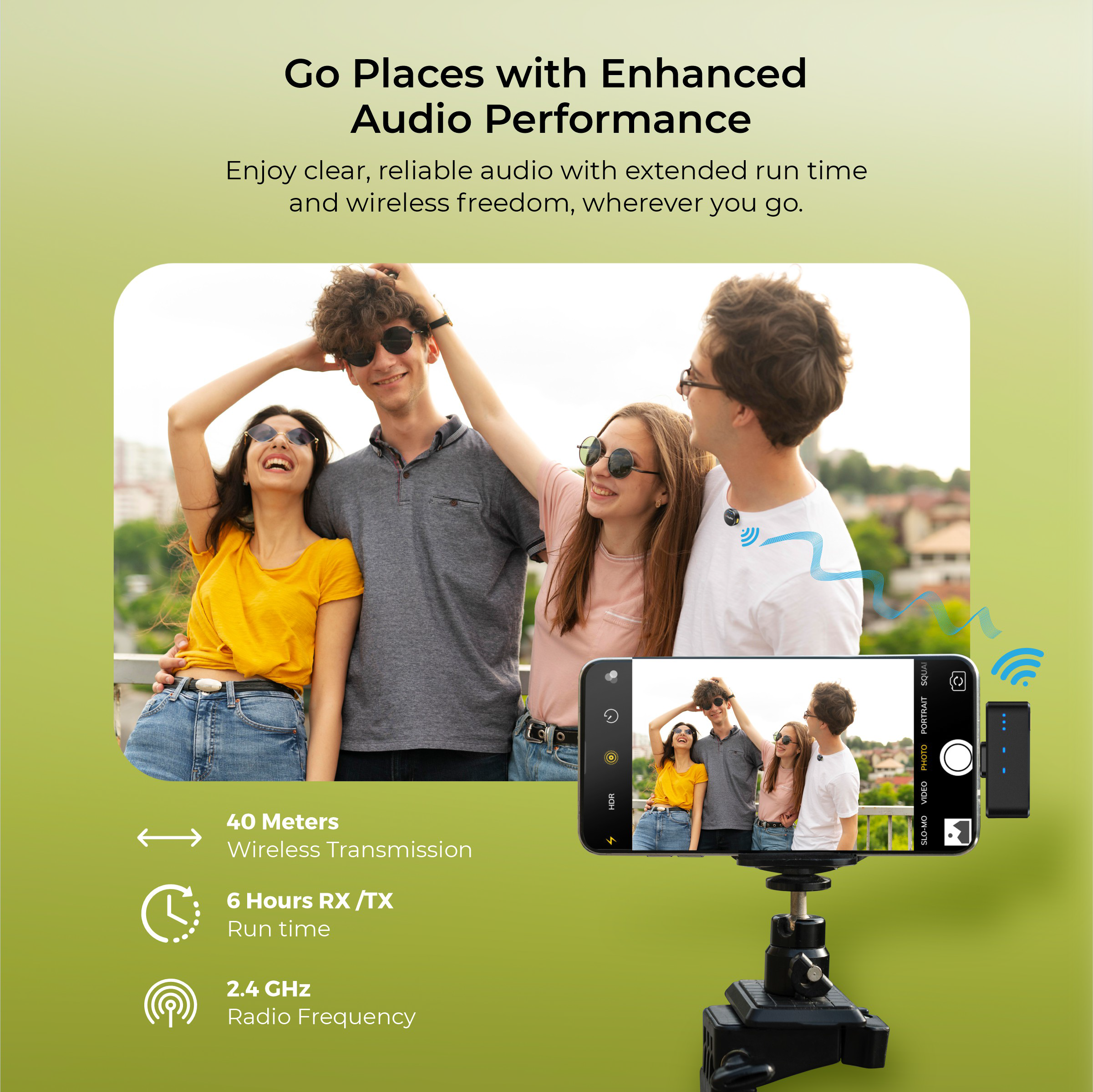 DIGITEK® (DWM-115) 2-in-1 Wireless Microphone, 2.4GHz, Magnetic Clip, Noise Reduction Lavalier Mic, 40m Range, 6Hr Battery, 360° Sound Capture for iOS & Android, Ideal Video Recording, Vlogging, Youtube