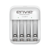 شاحن بطاريات Envie (ECR 32 CURVV) من نوع Ni-MH لبطاريات AA/AAA القابلة لإعادة الشحن، شاحن USB ذكي بفتحتين أو أربع فتحات مع مؤشر LED، حماية من الشحن الزائد ووظيفة إعادة إحياء البطارية