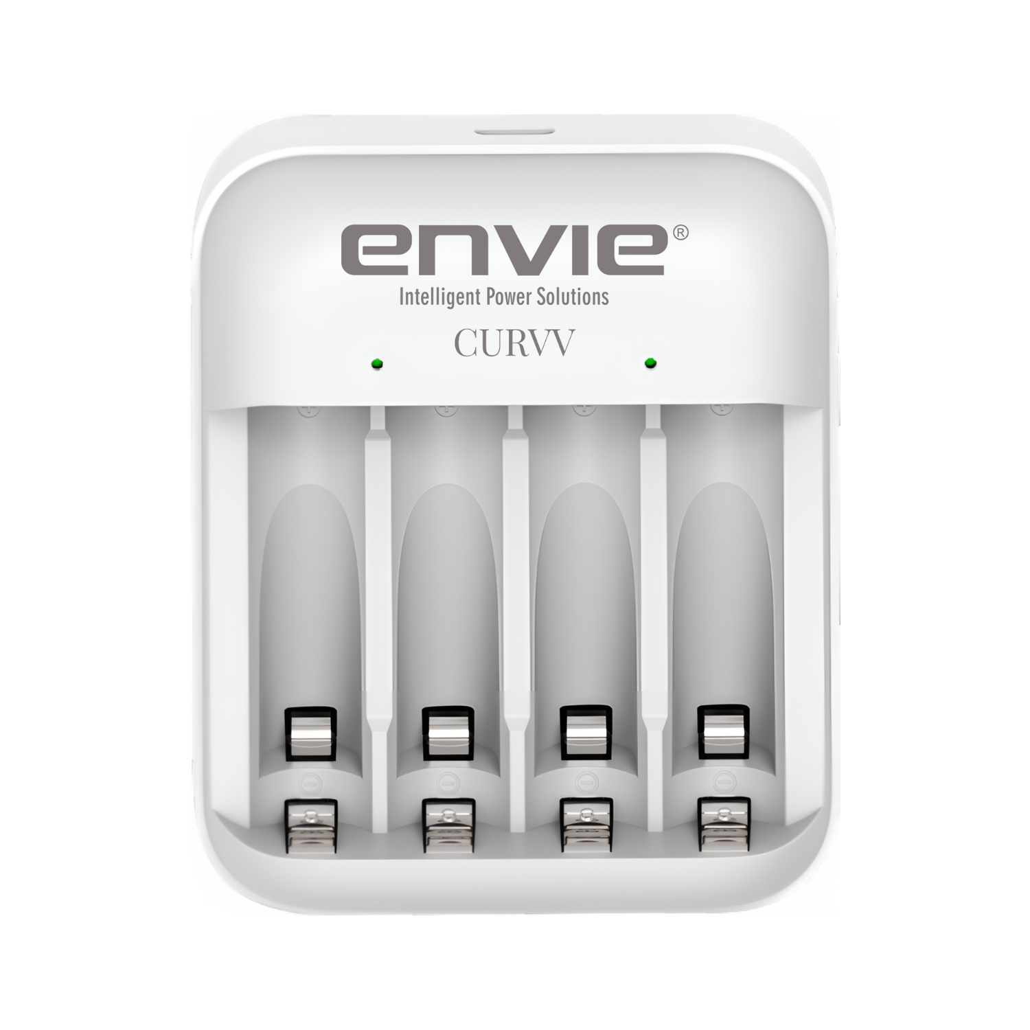 شاحن بطاريات Envie (ECR 32 CURVV) من نوع Ni-MH لبطاريات AA/AAA القابلة لإعادة الشحن، شاحن USB ذكي بفتحتين أو أربع فتحات مع مؤشر LED، حماية من الشحن الزائد ووظيفة إعادة إحياء البطارية