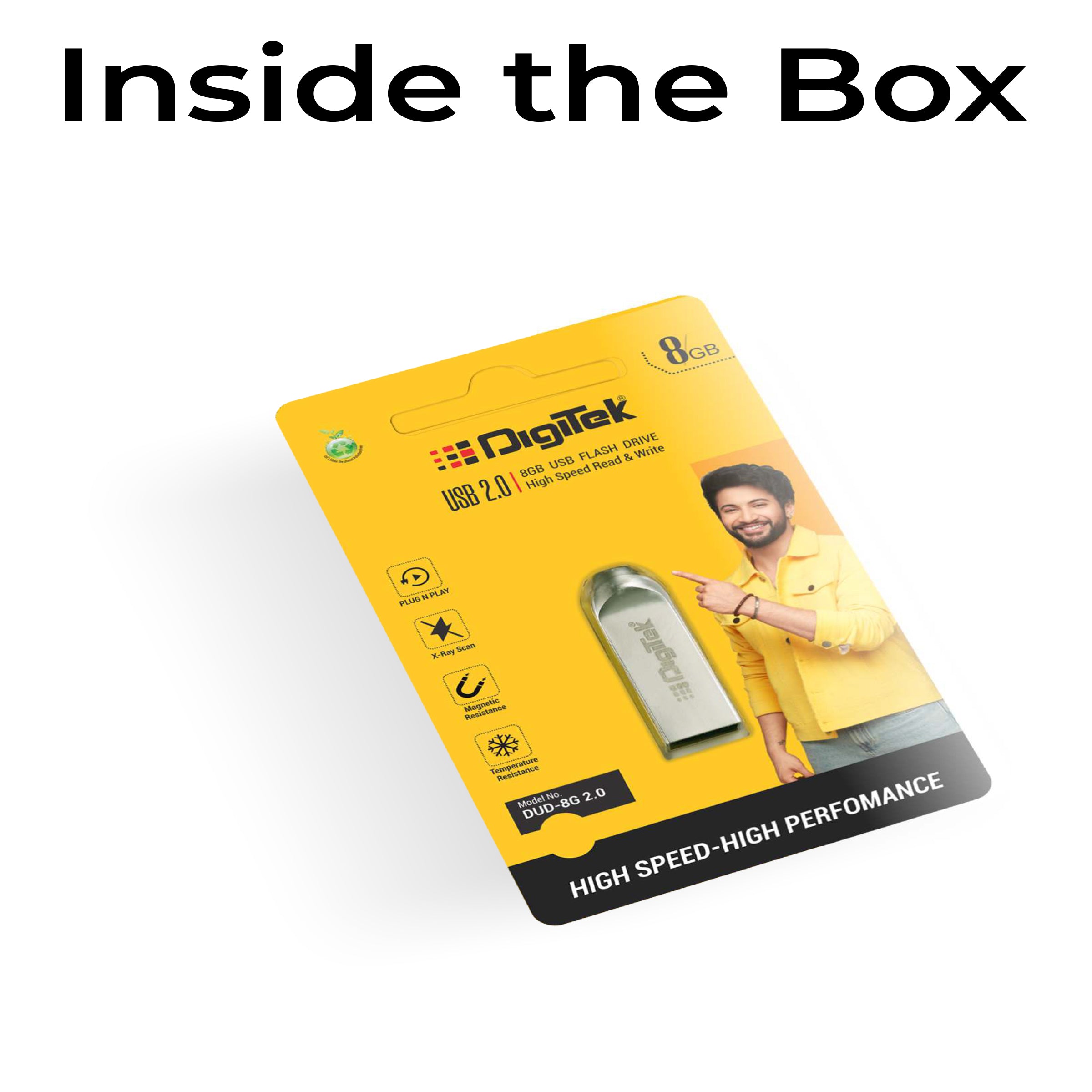 Digitek (Dud 8GB 2.0V) 8GB USB 2.0 U Disk Flash Drive, High Speed Read & Write Pen Drive, Magnetic, X-Ray & Temperature Resistant, Compatible with Windows & Mac OS