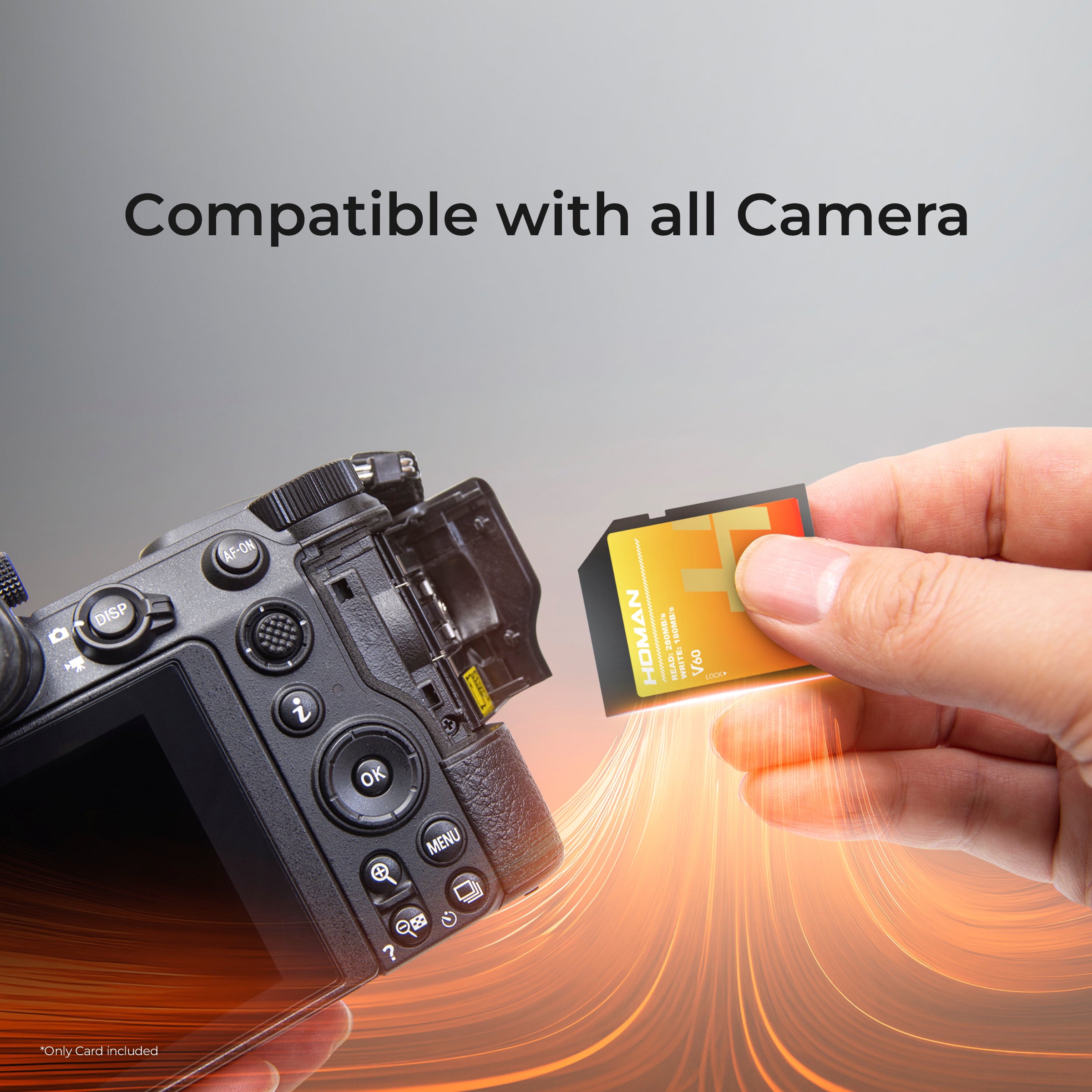 HOMAN UHS-II SD Card (V60) 256GB fit for Any Environmental Temperature from -10 Degree to 70 Degree Celsius with 5 Year Warranty & Recovery - Digitek