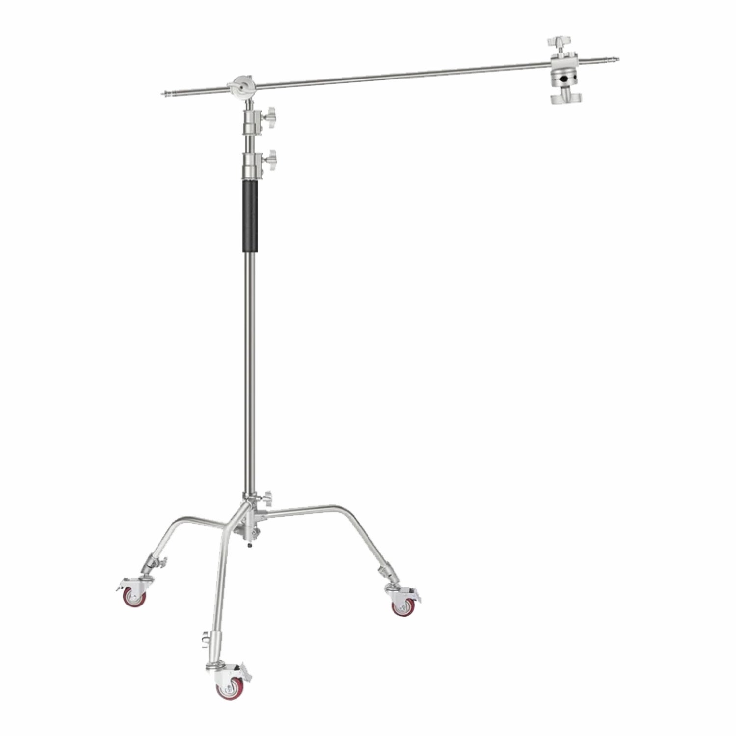Digitek (DCS 340W) C-Stand with Wheels, Heavy-Duty 10.8 ft Film & Video Light Stand with Boom Arm & Grip Head, Professional Photography & Videography Support