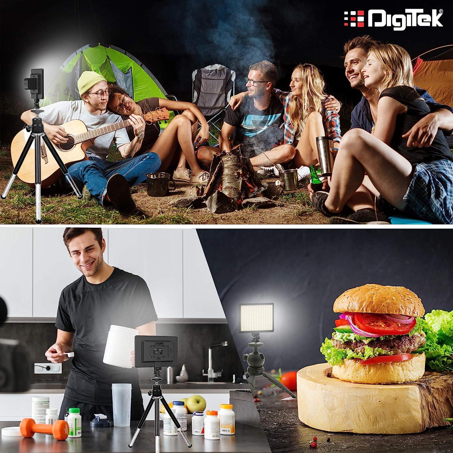 Digitek Bi-color LED D520WB Video Light & NP-750 Li-ion Battery with Micro USB Charging (LED D520WB COMBO) - Digitek