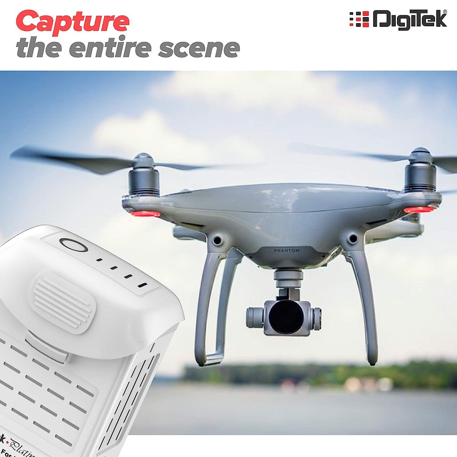 Digitek (DJI Phantom 4) Lithium-ion Rechargeable Battery with LED Indicator and Smart IC | Compatible with Phantom 4 Series Drones, up to 28 Minute Flying time - Digitek