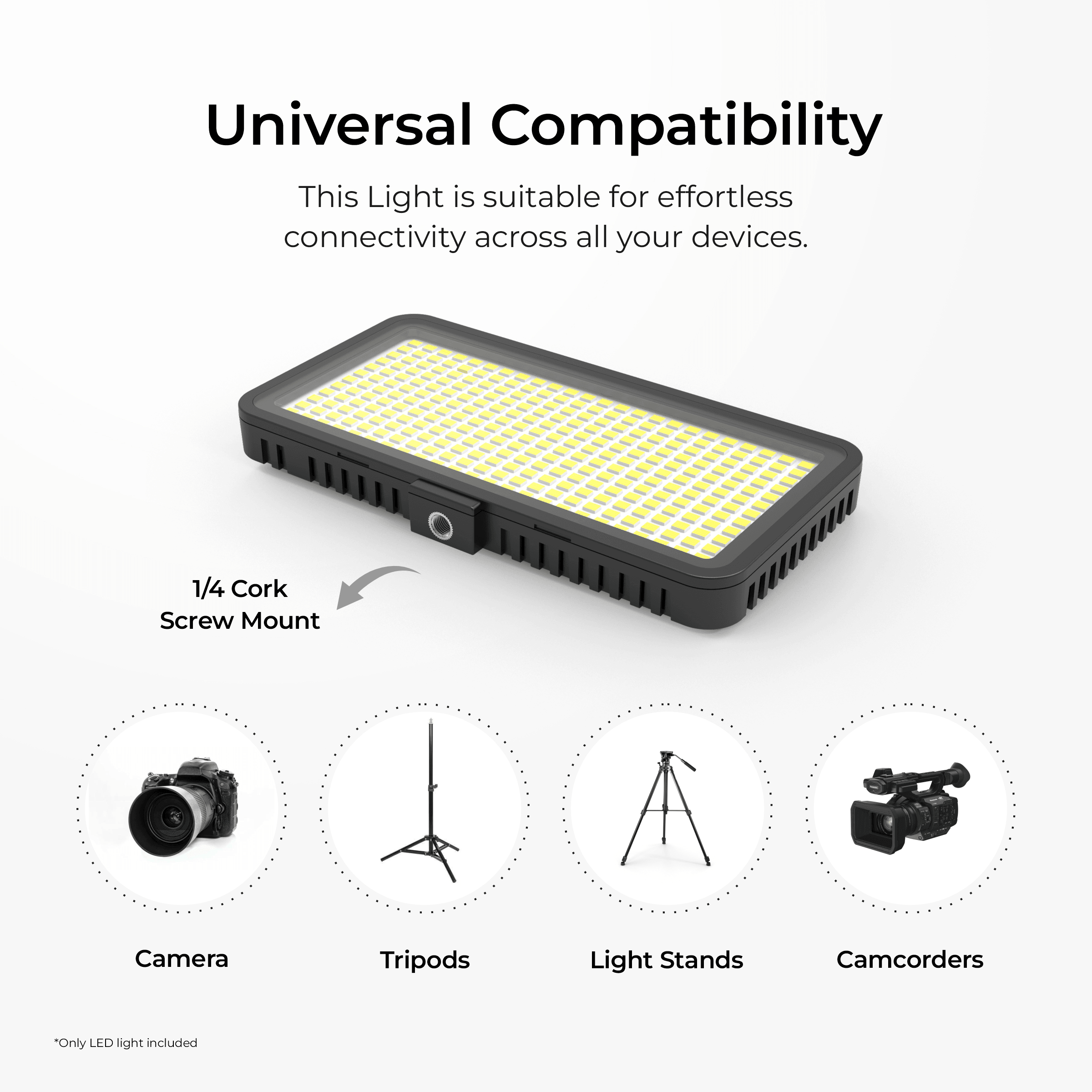 Digitek (LED-D300) Ultra Slim Portable Professional LED Video Light Multi Scene Lightening & Colour Temperature & Brightness Control - Digitek