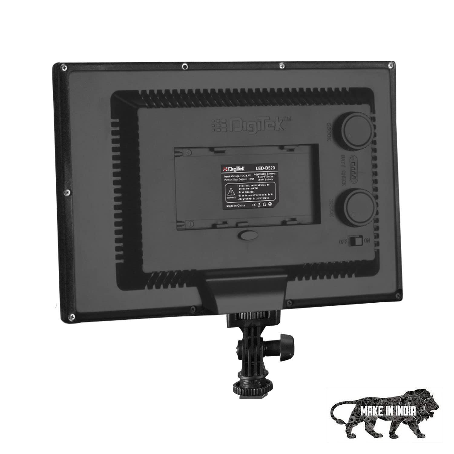 Digitek (LED-D520 WB) Professional LED 37W Video Light Compatible with Tripods, Monopods, Cameras, Table Stand & Camcorder, for YouTube Video, Product Photography, Makeup Shoot Proudly Make in India - Digitek