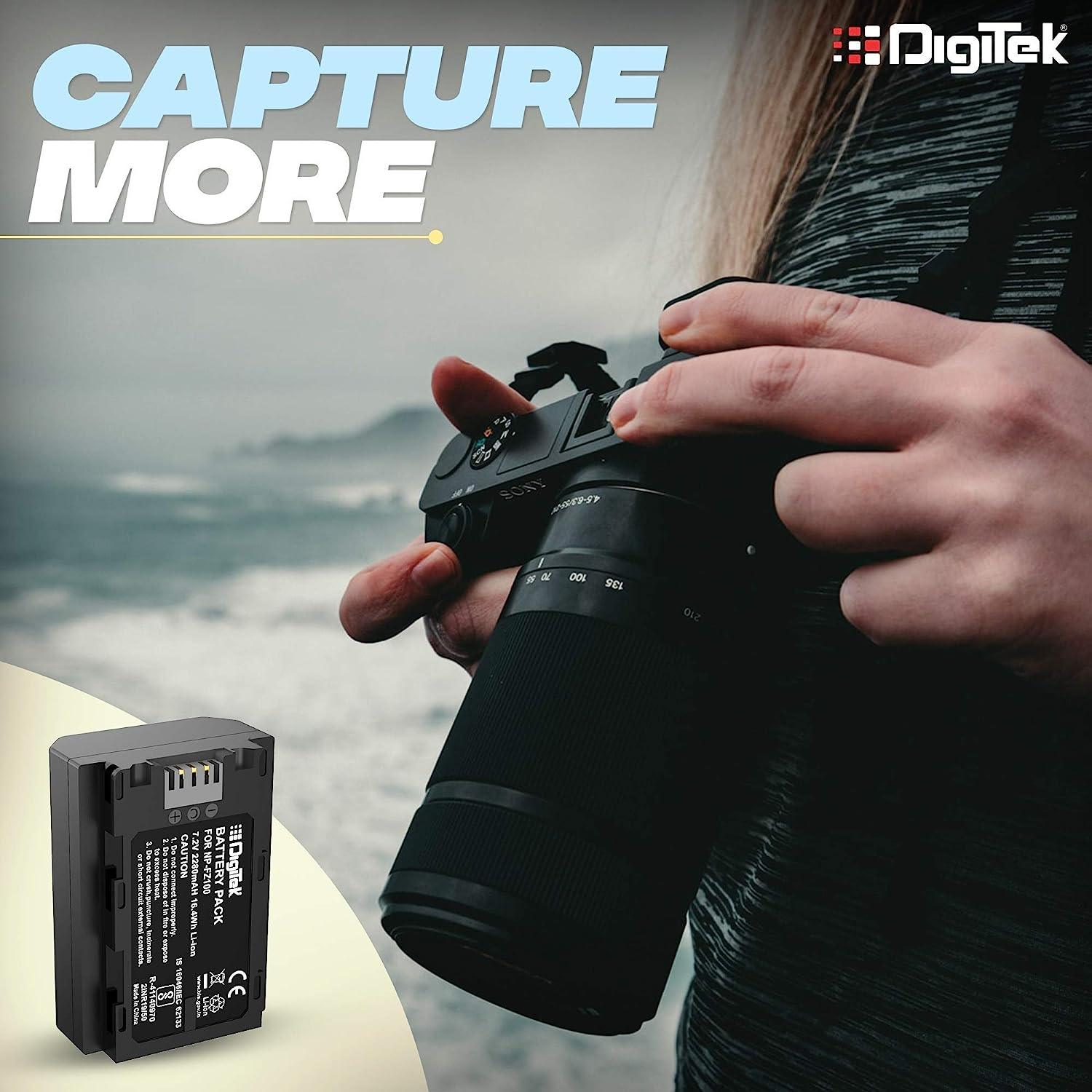 Digitek (NP-FZ100) Lithium-ion Rechargeable Battery for Sony Digital Camera | Compatibility - for PD-150, 150P, 170, 170P, TR1, 200, 300 - Digitek