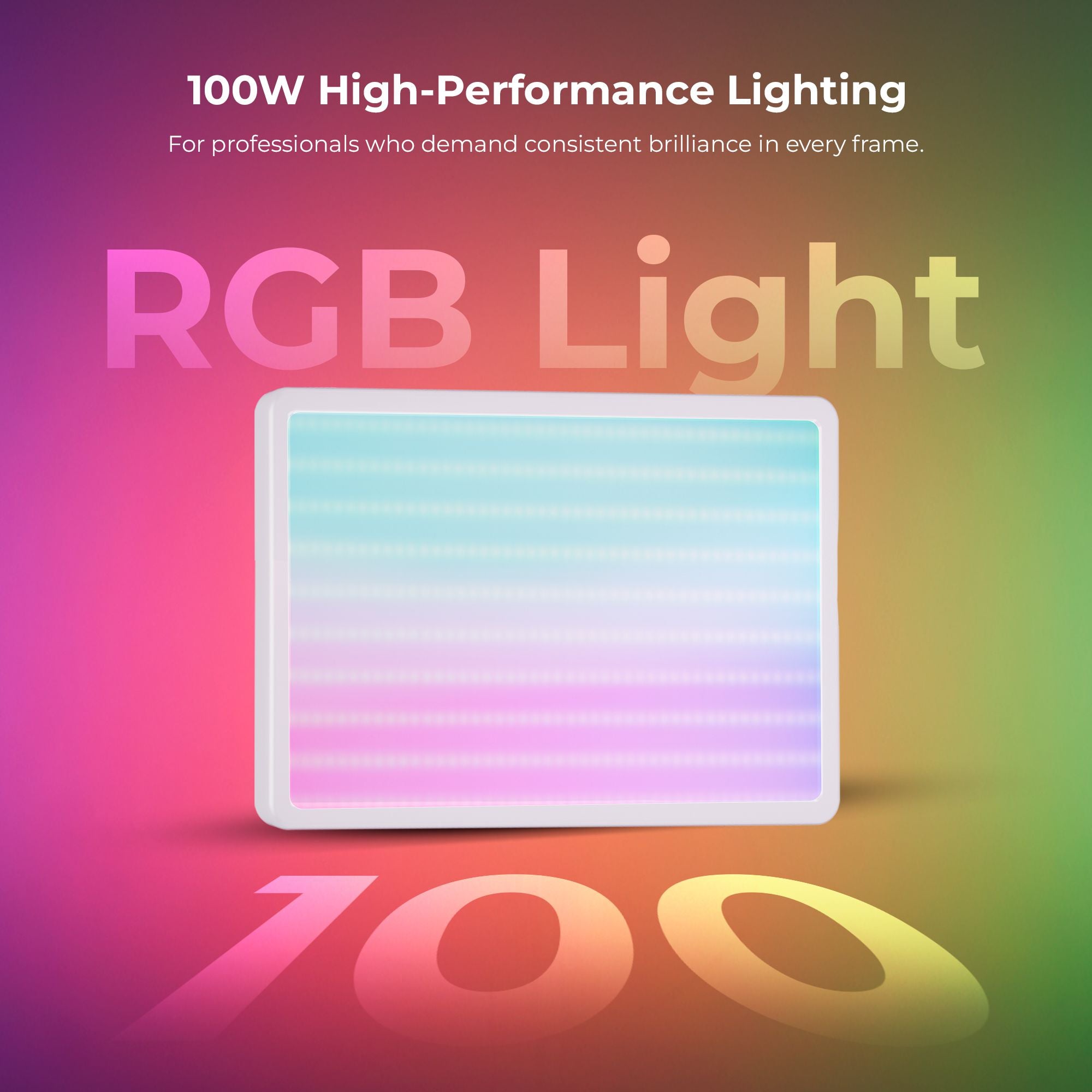 Digitek (LED-D100W RGB) Portable 100W RGB LED Video Light with Softbox & Power Bank, 24 Effects, 120° Wide Beam, 2500K–9900K Color Temp, 95+ CRI, 7950LM Output, Carry Bag Included, For Photo & Videography