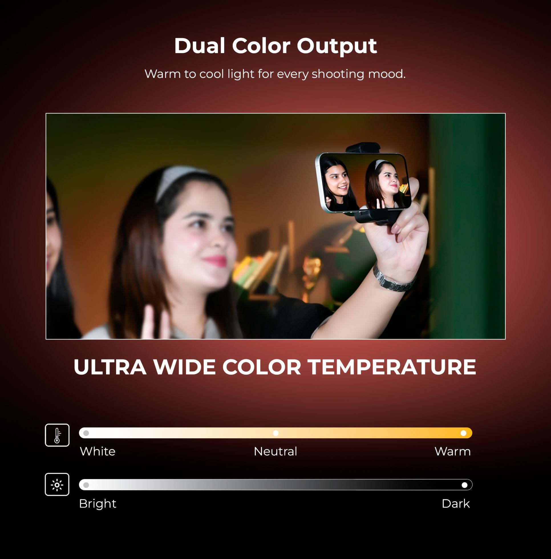 Digitek (DPH 002L) Smartphone Camera Grip with Adjustable Fill Light, Bluetooth Remote, Type-C Charging, Stable ABS+Magnet Grip, 800mAh Battery, Horizontal/Vertical Phone Mount for Vloggers & Creators