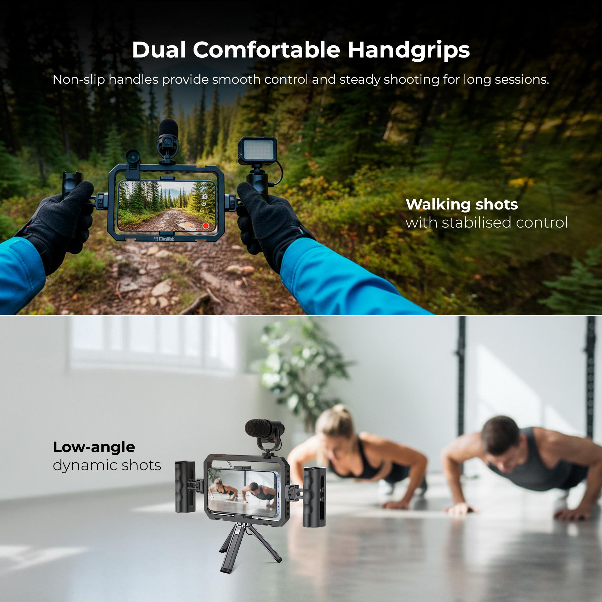 Digitek (DSC 002) Handheld Aluminum Alloy Universal Smartphone Cage Video Rig for Vloggers