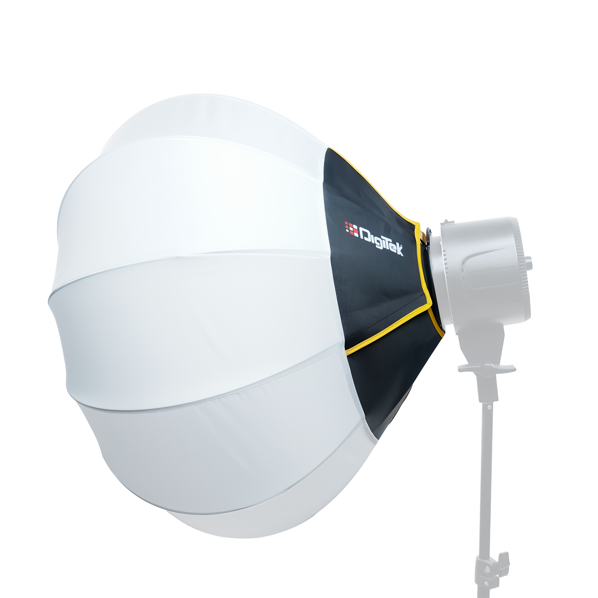 صندوق إضاءة ناعم دائري الشكل من ديجيتك (DLSF 65) بقطر 65 سم، مزود بحامل بوينز، يوفر إضاءة شاملة بزاوية 270 درجة، سهل التركيب، مزود بقفل نقر، مع أغطية اختيارية من القماش والمعدن.