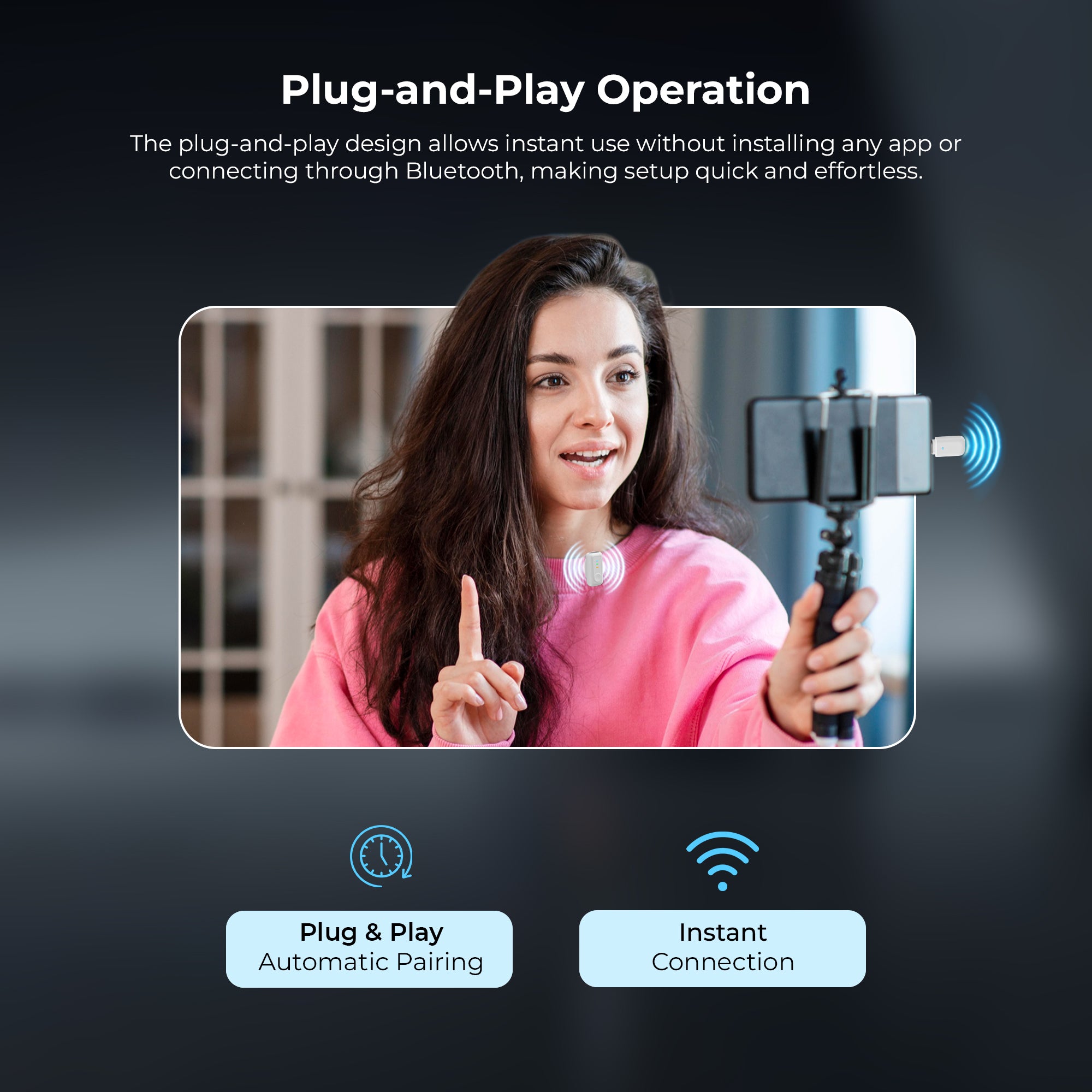 نظام ميكروفون لاسلكي Digitek (DWM 123) 2 في 1 مع علبة شحن ومشبك طوق مغناطيسي، وجهاز استقبال من النوع C لأجهزة iPhone 15 وما فوق، وهواتف Android، ومدى 60 مترًا، وميكروفون مدمج، للمبدعين ومدوني الفيديو (أبيض)