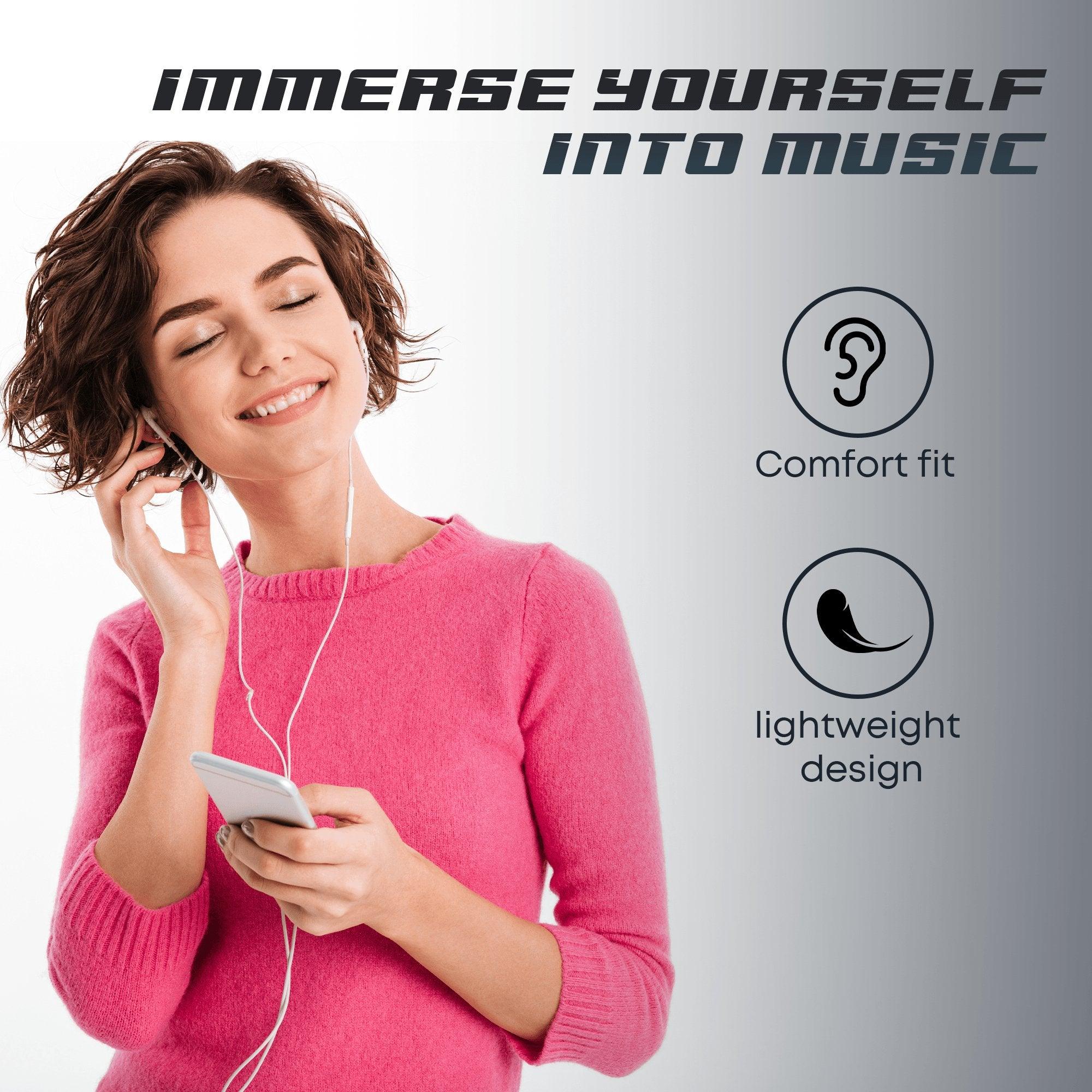 Digitek (DE 044) in-Ear Wired Stereo Earphone DE 044, Built-in Microphone, Tangle Resistant Cable(White) - Digitek